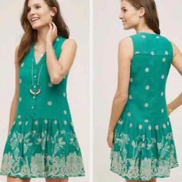 Maeve | XS green and white floral green dress - Picture 2 of 7